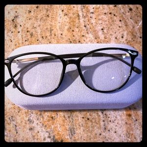 Black frame with gold accents blue light glasses